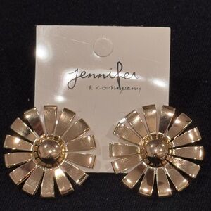 Jennifer & Company Gold tone Sunburst Statement Earrings 1.5 inch Glam Boutique
